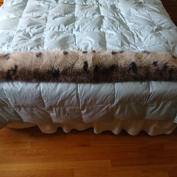 NEW Leopard dyed FOX real Fur Collar Scarf Scarve Boa massive size 160cm RARE - Picture 2 of 4